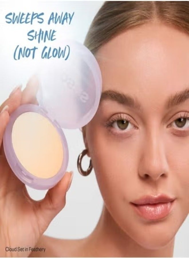 كوساس بودرة تثبيت وتنعيم نباتية خالية من التلك من كوساس كلاود سيت، ناعمة وخفيفة الوزن - متوسطة ذهبية اللون 9.5 جم - خفيفة الوزن، ذات لمسة نهائية شفافة - Image 3