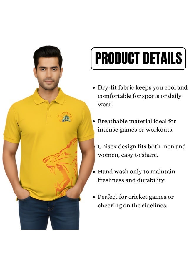 قميص تشيناي للكريكيت للرجال - تي شيرت Dhoni Dry-Fit للرجال - مثالي لمحبي تشيناي للكريكيت - Image 5