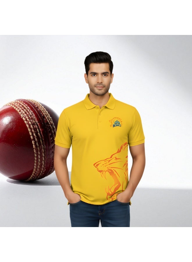 قميص تشيناي للكريكيت للرجال - تي شيرت Dhoni Dry-Fit للرجال - مثالي لمحبي تشيناي للكريكيت - Image 4