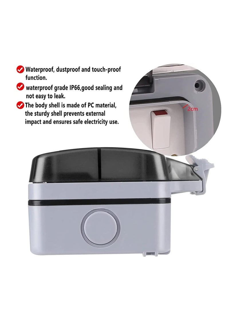 Next Life Waterproof Outdoor Socket rainproof Wall Electrical Outlet IP66 Switched Socket Cover 13A Outdoor Wall Weatherproof Plug Socket Box - Image 4