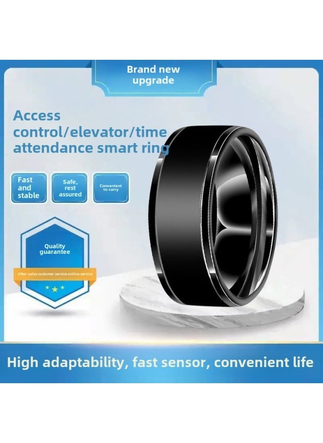 Generic - NFC Multi-function Ring Solar Android Temperature Magic Ring Black Technology With Smart Waterproof Door Ring-Color:Nfc Smart Black Size 8 Finger Circumference 56.9mm - Image 1