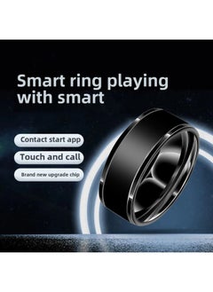 NFC Multi-function Ring Solar Android Temperature Magic Ring Black Technology With Smart Waterproof Door Ring-Color:Nfc Smart Black Size 8 Finger Circumference 56.9mm