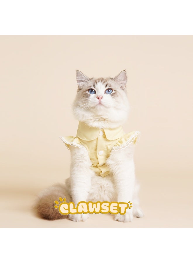 CLAWSET MAIZIE YELLOW TOP - PET CLOTHES - YELLOW  CLOTHES FOR PETS - PET APPAREL - DOG CLOTHES - PET FASHION - Image 1