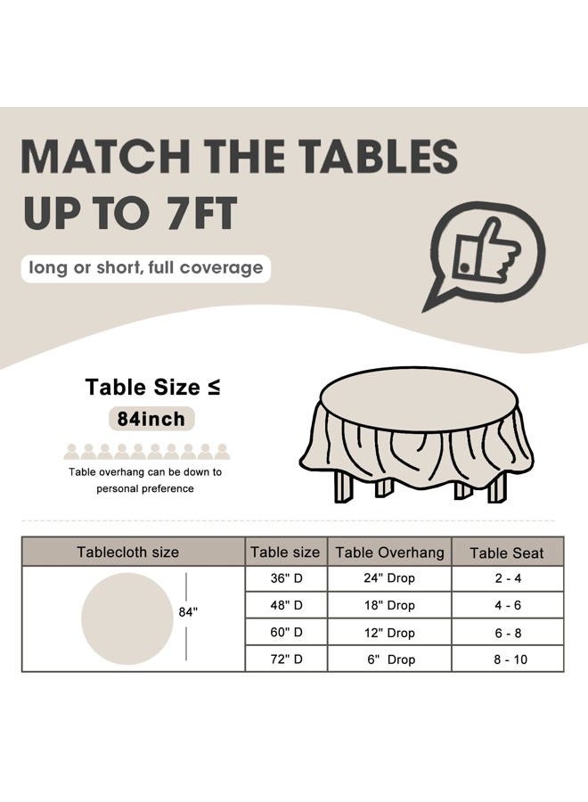 DZ 6 Pack Gold Plastic Tablecloth Table Cloth 84" Round Disposable Table Covers for Party Birthday Wedding Christmas - Image 2