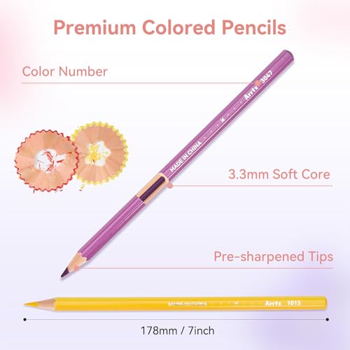 Arrtx 120 Soft Core Oil-Based Colored Pencils, Vibrant & Blendable Colors for Drawing, Sketching, Shading, Ideal for Artists, Beginners & Hobbyists - Image 3