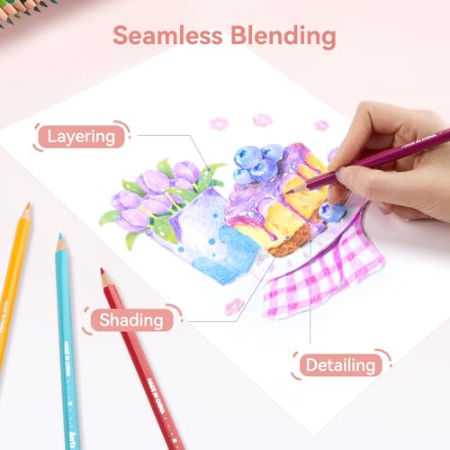 Arrtx 120 Soft Core Oil-Based Colored Pencils, Vibrant & Blendable Colors for Drawing, Sketching, Shading, Ideal for Artists, Beginners & Hobbyists - Image 4