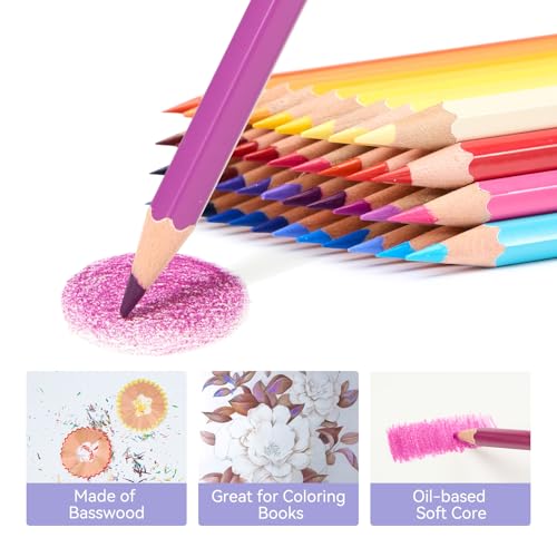 Arrtx 120 Soft Core Oil-Based Colored Pencils, Vibrant & Blendable Colors for Drawing, Sketching, Shading, Ideal for Artists, Beginners & Hobbyists - Image 5