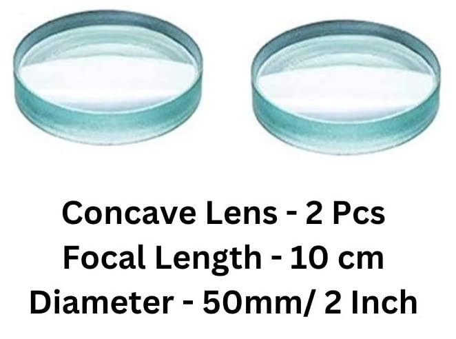 ESPtronics ERH India 2 Pcs Concave Lens Diameter-50 mm Focal Length 10 cm for Magnifying Glasses, Telescopes, Cameras and Photography etc. - Image 2