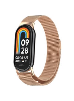 Replacement Strap For Xiaomi Mi Band 8 Milanese Metal Watch Band Rose Gold