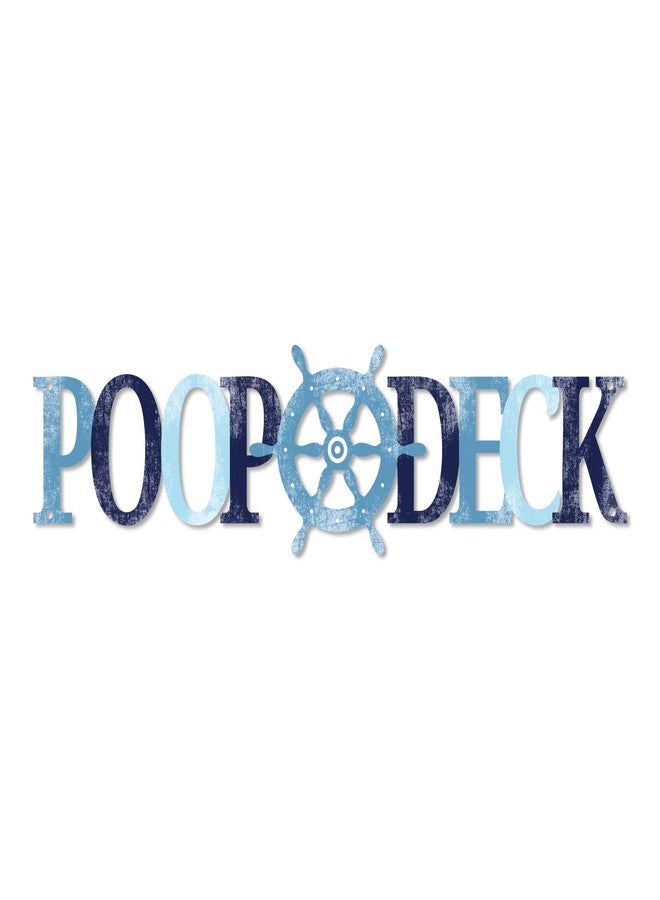 Putuo Decor Poop Deck Metal Wall Decor, Nautical Bathroom Wall Hanging, Funny Restroom Coastal Hanging Sign for Home Bathroom - Image 1