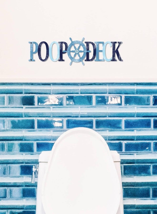 Putuo Decor Poop Deck Metal Wall Decor, Nautical Bathroom Wall Hanging, Funny Restroom Coastal Hanging Sign for Home Bathroom - Image 5