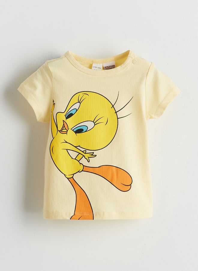 LC WAIKIKI Baby Girls' Tweety Printed Shorts Summer Pyjama Set - Image 2