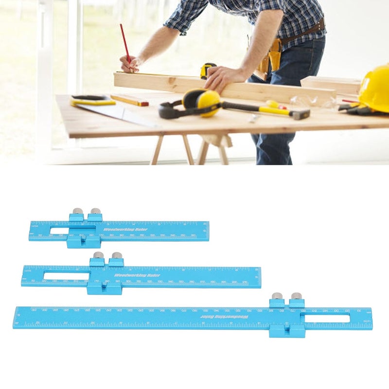 Aluminum Alloy T Type Scribing Ruler Multifunctional Woodworking Marking Tool For DIY Furniture - Image 4