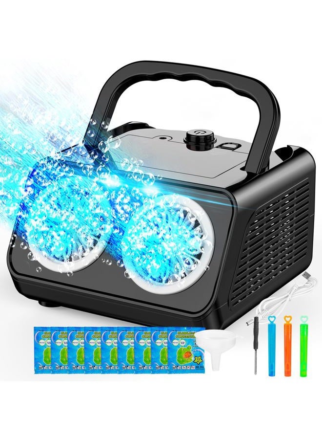 SHCKE Automatic Bubble Machine with 2 Fans, 20000+ Bubbles Per Minute, Portable Bubble Maker for Kids, Indoor/Outdoor Party - Image 1