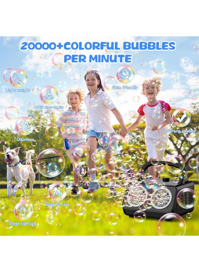 SHCKE Automatic Bubble Machine with 2 Fans, 20000+ Bubbles Per Minute, Portable Bubble Maker for Kids, Indoor/Outdoor Party - Image 4