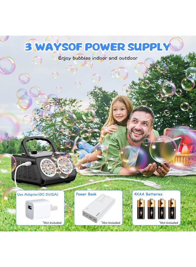 SHCKE Automatic Bubble Machine with 2 Fans, 20000+ Bubbles Per Minute, Portable Bubble Maker for Kids, Indoor/Outdoor Party - Image 2