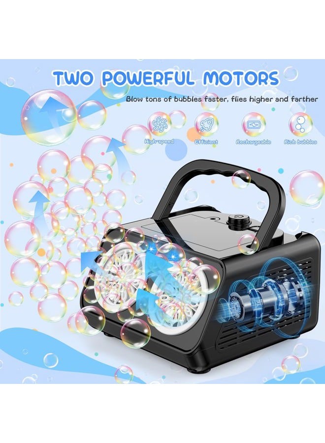 SHCKE Automatic Bubble Machine with 2 Fans, 20000+ Bubbles Per Minute, Portable Bubble Maker for Kids, Indoor/Outdoor Party - Image 3