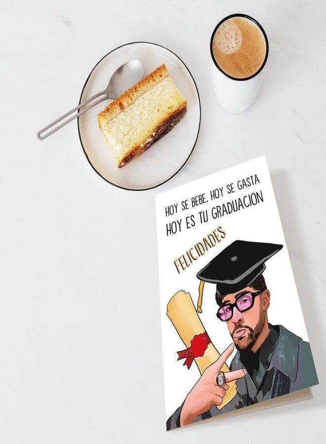 Chenive Bad Bunny Graduation Card for Him Her, Funny Graduation Greeting Card, Bad Bunny Grad Card In Spanish, Felicidades Hoy Es Tu Graduation - Image 4