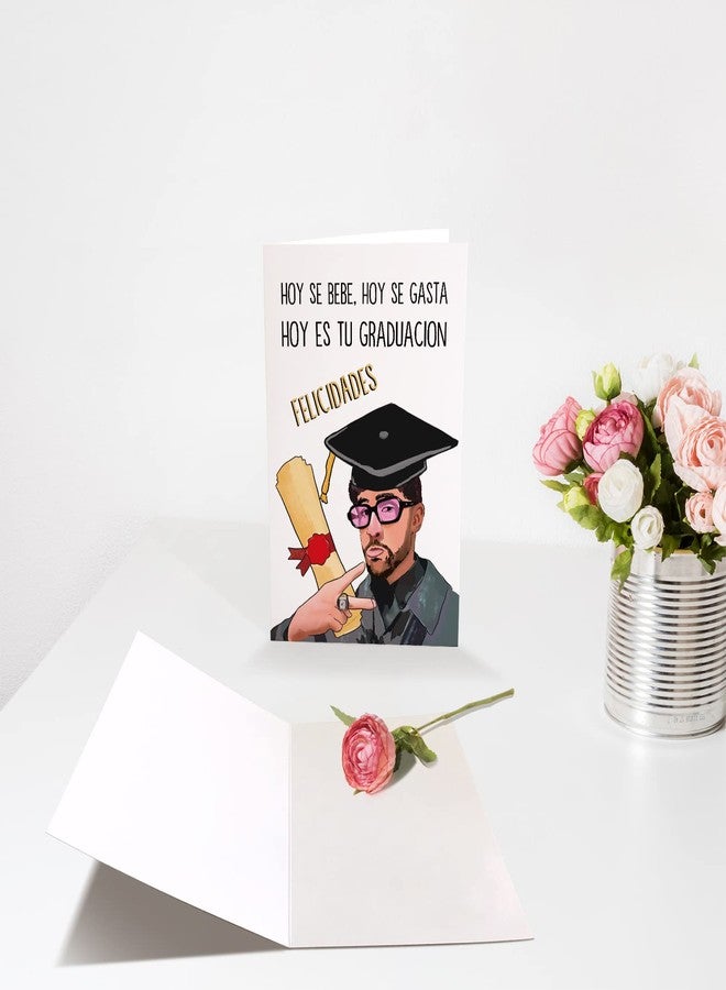 Chenive Bad Bunny Graduation Card for Him Her, Funny Graduation Greeting Card, Bad Bunny Grad Card In Spanish, Felicidades Hoy Es Tu Graduation - Image 3