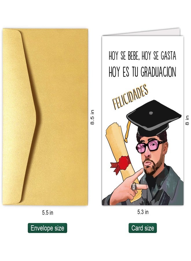Chenive Bad Bunny Graduation Card for Him Her, Funny Graduation Greeting Card, Bad Bunny Grad Card In Spanish, Felicidades Hoy Es Tu Graduation - Image 2