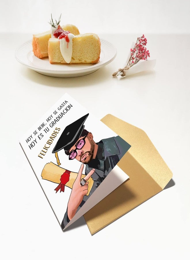 Chenive Bad Bunny Graduation Card for Him Her, Funny Graduation Greeting Card, Bad Bunny Grad Card In Spanish, Felicidades Hoy Es Tu Graduation - Image 5
