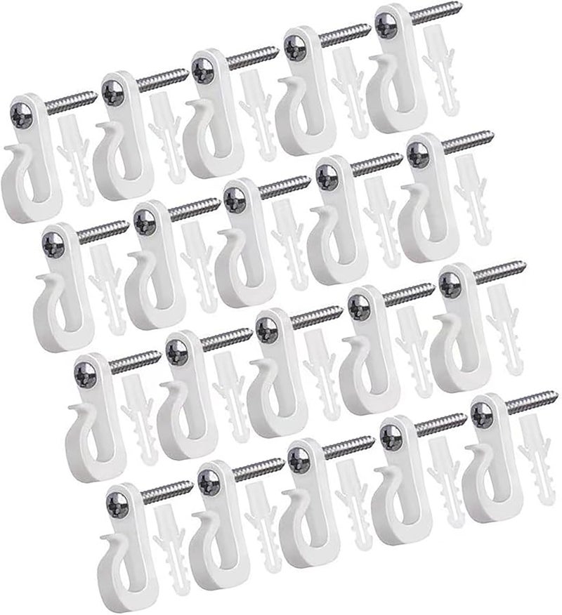 20 قطعة خطافات قابلة لإعادة الاستخدام لتعليق أضواء المهرجان الخارجية على المزاريب - Image 1