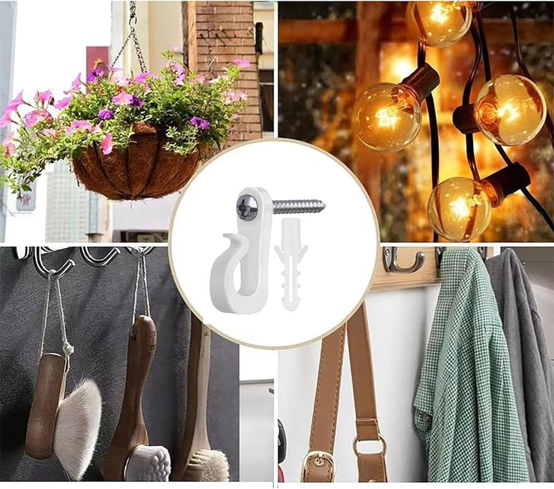 20 قطعة خطافات قابلة لإعادة الاستخدام لتعليق أضواء المهرجان الخارجية على المزاريب - Image 3