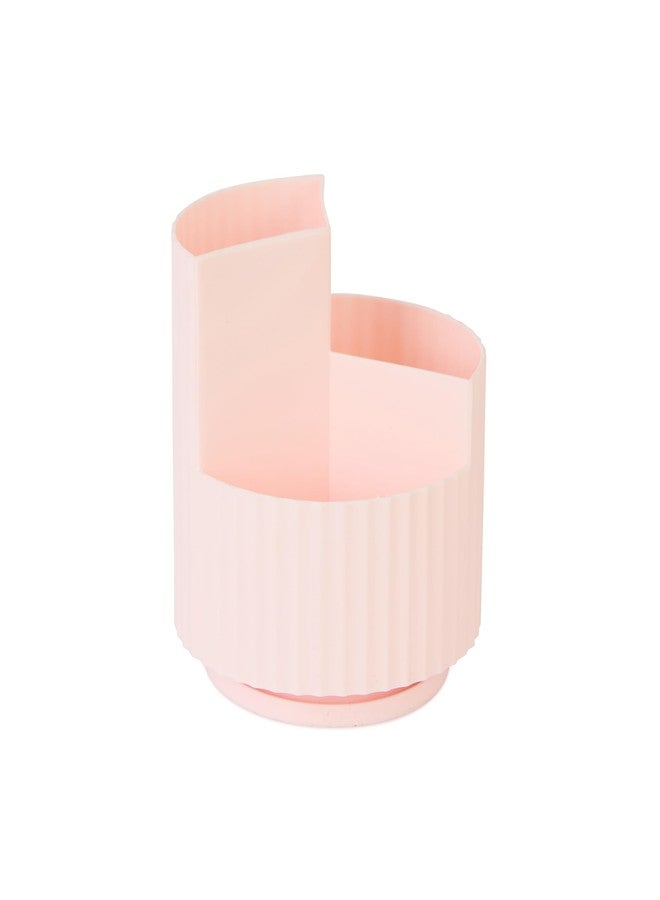STANCRAY Portable Makeup Brush Holder For Makeup Artist & Makeup Brushes Set Organizer For Travel I Cosmetic Organizer Multifunctional Dressing Table Storage | Plastic (Pink) - Image 1