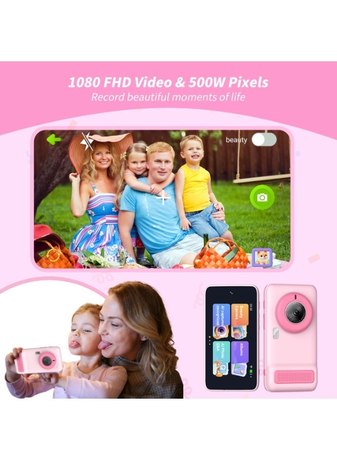 NEXORX Snap Buddy Kids AI Camera – Smart Digital Camera for Kids with AI Recognition, Photo-to-Text, Learning Games, Dual Camera, Fun Filters & Educational Features – Perfect Gift for Boys & Girls Pink - Image 2
