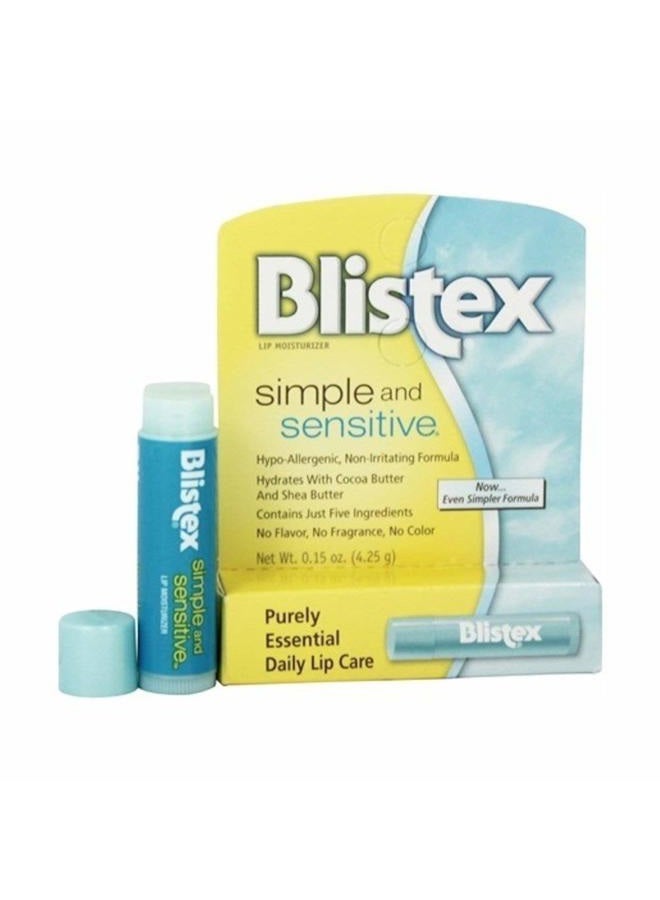 Blistex Simple & Sensitive Lip Moisturizer 0.15 oz (Pack of 5) - Image 1