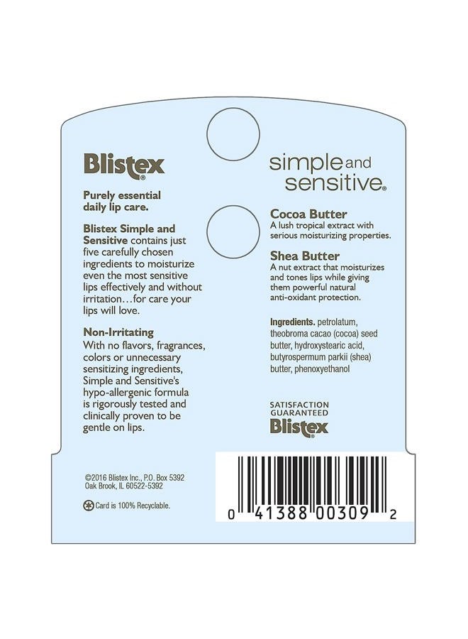 Blistex Simple & Sensitive Lip Moisturizer 0.15 oz (Pack of 5) - Image 2