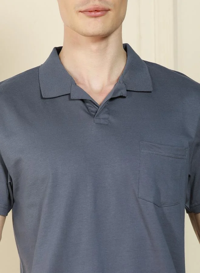 Dennis Lingo Regular Fit Plain Polo with Patch Pocket