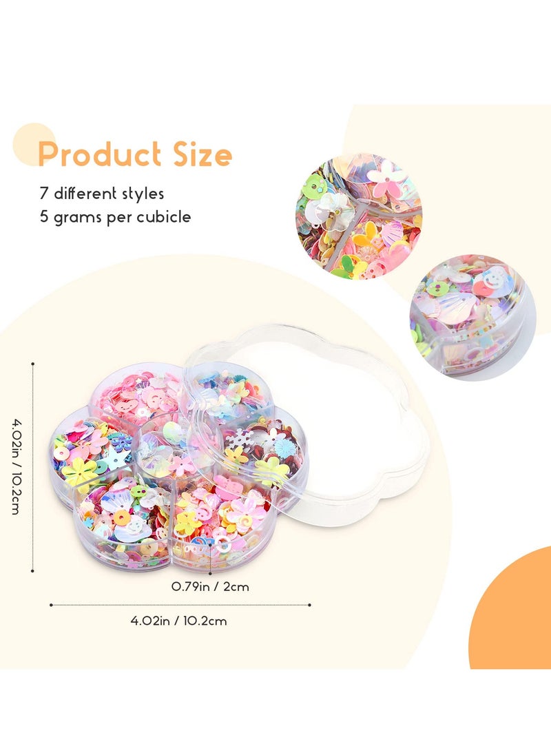 SYOSI - Sequins and Spangles for Crafts, Bulk Loose Sequins, Multi Color Sequin Kids Art Sequins DIY Sequin Supplies for Jewelry Making Handmade Clothes Parties Nails Decorations (1Box) - Image 1
