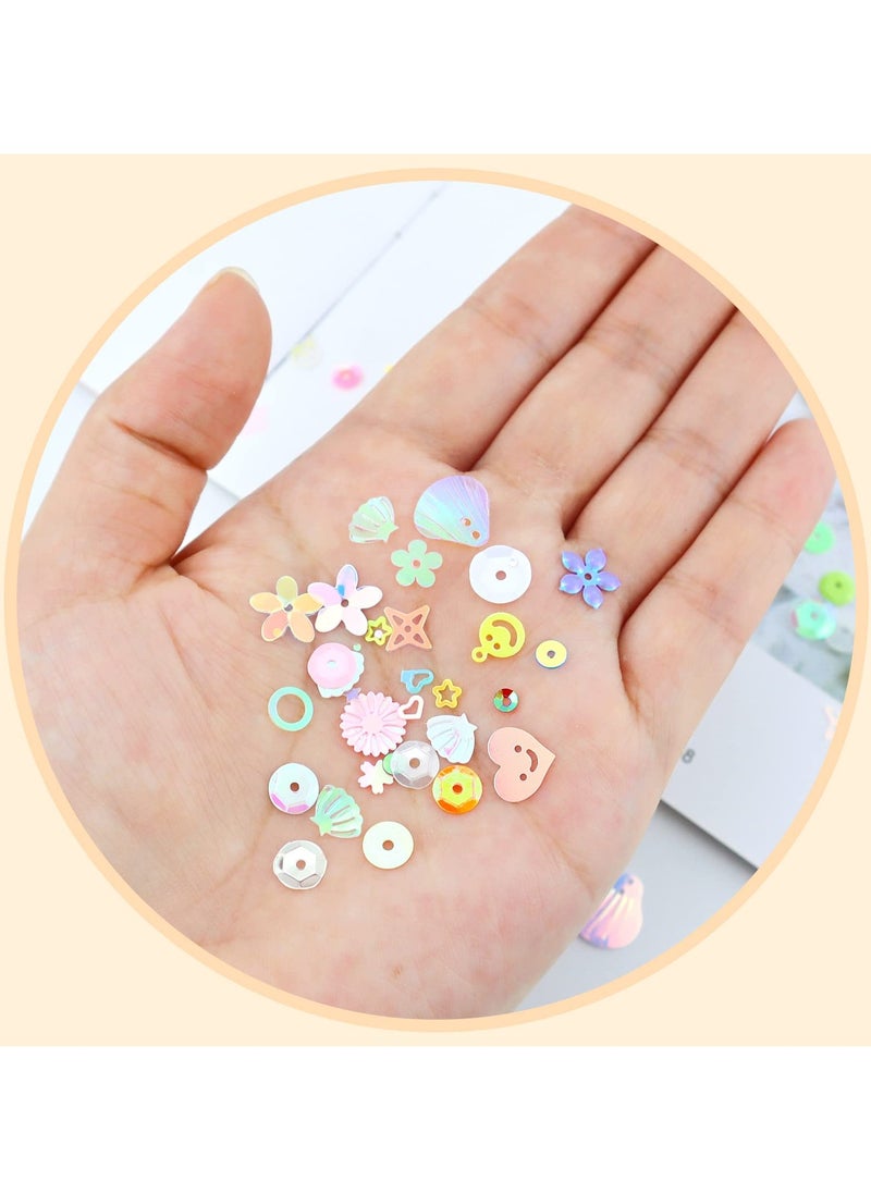 SYOSI - Sequins and Spangles for Crafts, Bulk Loose Sequins, Multi Color Sequin Kids Art Sequins DIY Sequin Supplies for Jewelry Making Handmade Clothes Parties Nails Decorations (1Box) - Image 1