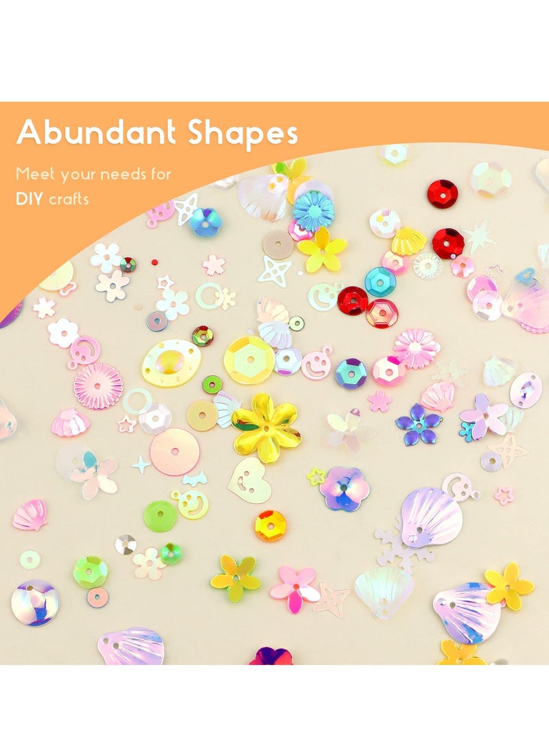 SYOSI - Sequins and Spangles for Crafts, Bulk Loose Sequins, Multi Color Sequin Kids Art Sequins DIY Sequin Supplies for Jewelry Making Handmade Clothes Parties Nails Decorations (1Box) - Image 1