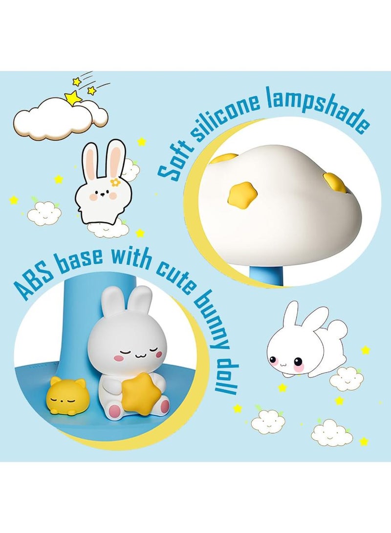 Bebiland Cloud and Bunny Rechargeable Night Light, Safe Soft Silicone Material, 3 Brightness Levels, Tap Control, Warm Light, Toddler Sleeping Lamp, Bedroom Night Lamp, Gift for Baby and Kid (White) - Image 5