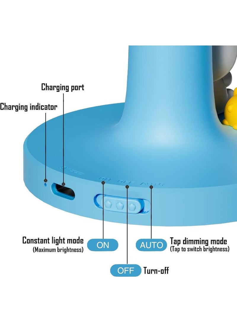 Bebiland Cloud and Bunny Rechargeable Night Light, Safe Soft Silicone Material, 3 Brightness Levels, Tap Control, Warm Light, Toddler Sleeping Lamp, Bedroom Night Lamp, Gift for Baby and Kid (White) - Image 2