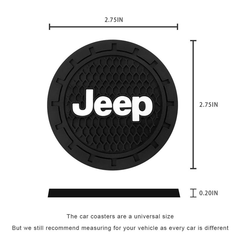 BFIVEANTE Car Cup Holder Coaster for Jeep,Silicone Cupholder Coaster,Car Interior Accessories,2.76 Inch 2 Pieces - Image 2