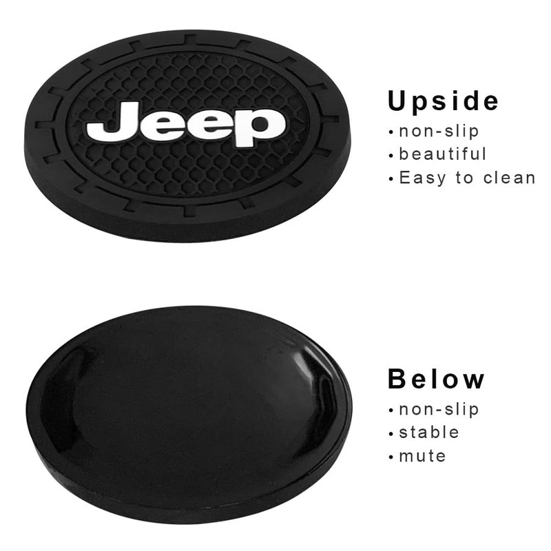 BFIVEANTE Car Cup Holder Coaster for Jeep,Silicone Cupholder Coaster,Car Interior Accessories,2.76 Inch 2 Pieces - Image 3