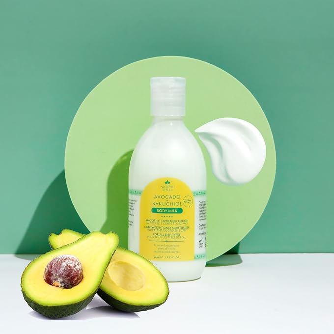 Nature Spell Avocado Body Lotion  Smooth It Over Body Milk 276ml - Infused with Bakuchiol - Instant Hydration  Suitable for all Skin Types - 100% Vegan  Made in the UK - Image 3