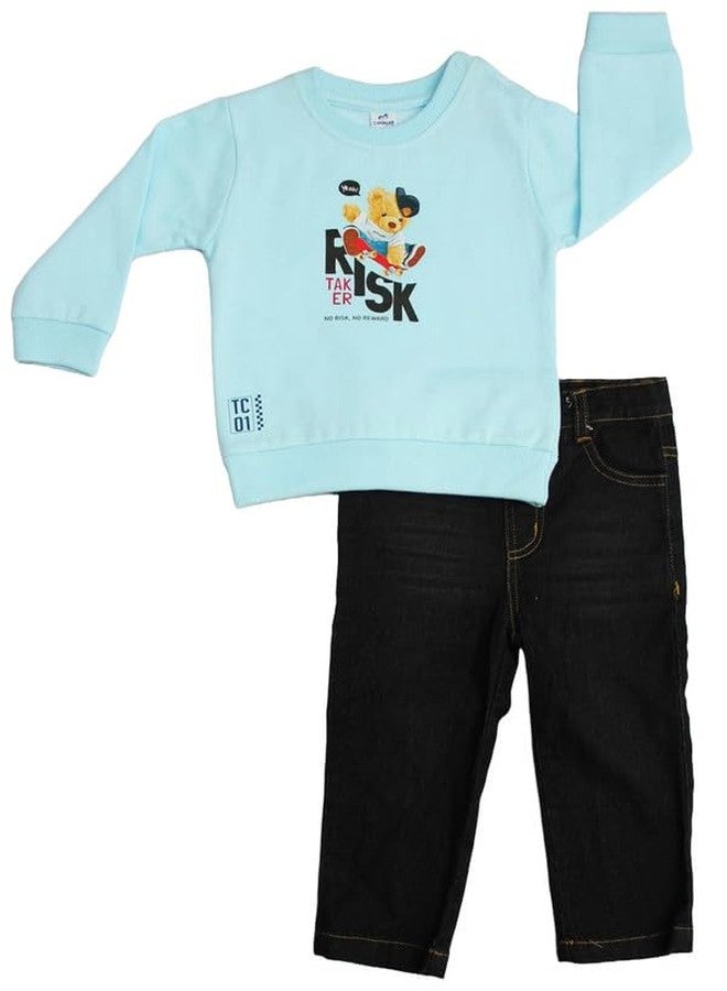 Dollar Junior Tiny Crews Baby Boys Casual T-Shirt Pant Set (KWRN10013_18-24M) Multicolour - Image 1