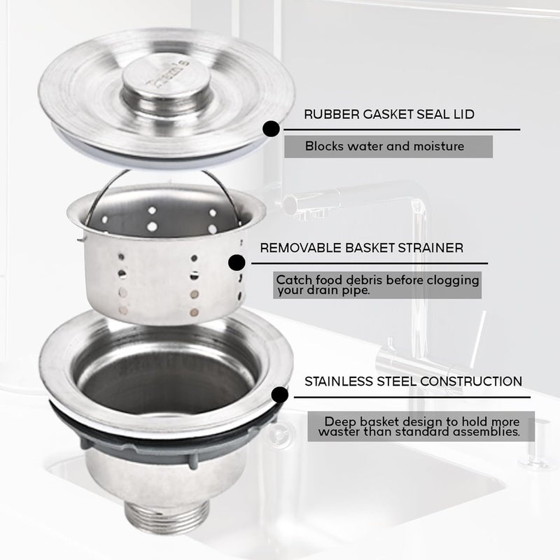 Prem's Prems Stainless Steel Kitchen Sink Drain Waste Coupling or Waste Jali Used in Kitchen Sink 304 Grade Stainless Steel Material with Under Basket 4 INCH Made in India Size 4 INCH - Image 4