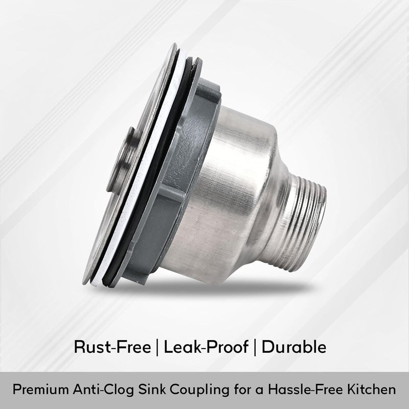 Prem's Prems Stainless Steel Kitchen Sink Drain Waste Coupling or Waste Jali Used in Kitchen Sink 304 Grade Stainless Steel Material with Under Basket 4 INCH Made in India Size 4 INCH - Image 5