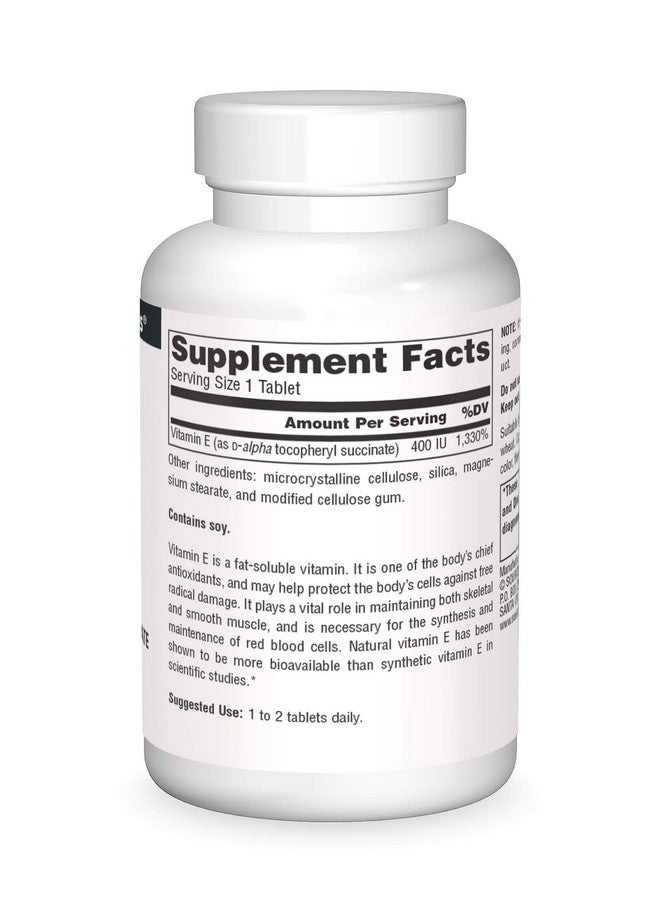 Source Naturals فيتامين E 400 وحدة دولية مضاد أكسدة قابل للذوبان في الدهون 50 قرص - Image 4