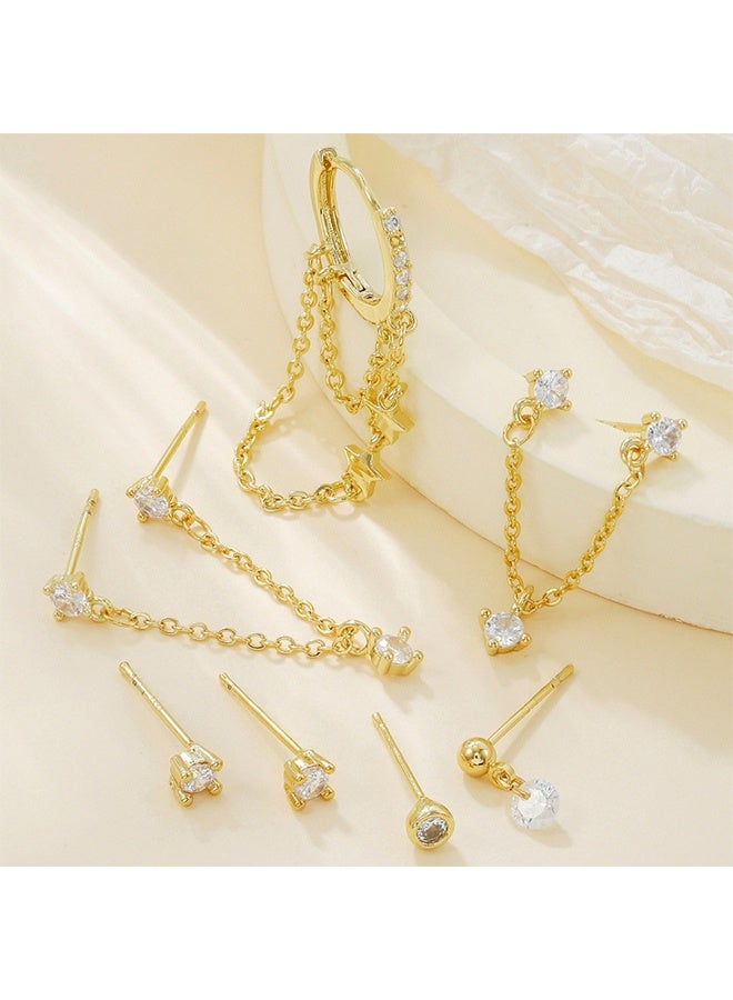 Lemon Dangle Earrings for Women, 18K Gold Plated Dainty Chain Earrings, for Women Trendy Hypoallergenic Hoop Set - Image 2