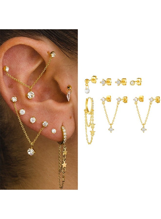 Lemon Dangle Earrings for Women, 18K Gold Plated Dainty Chain Earrings, for Women Trendy Hypoallergenic Hoop Set - Image 1