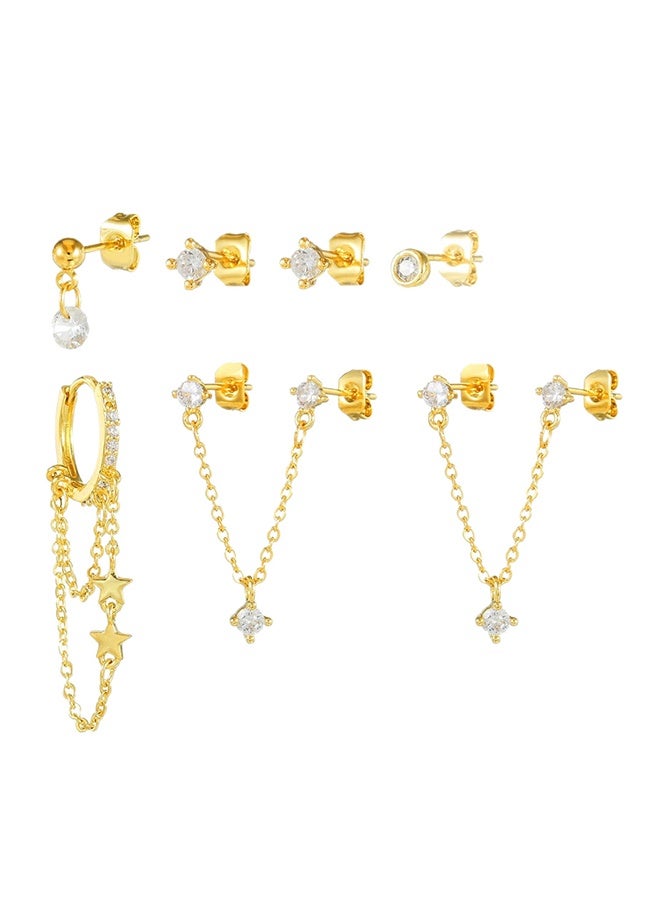 Lemon Dangle Earrings for Women, 18K Gold Plated Dainty Chain Earrings, for Women Trendy Hypoallergenic Hoop Set - Image 5