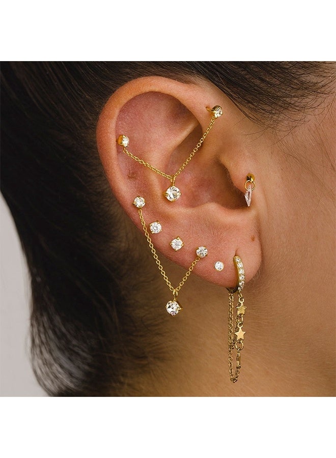 Lemon Dangle Earrings for Women, 18K Gold Plated Dainty Chain Earrings, for Women Trendy Hypoallergenic Hoop Set - Image 4