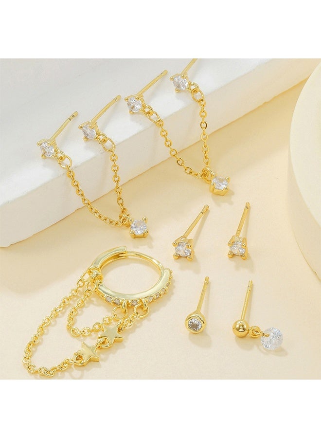 Lemon Dangle Earrings for Women, 18K Gold Plated Dainty Chain Earrings, for Women Trendy Hypoallergenic Hoop Set - Image 3