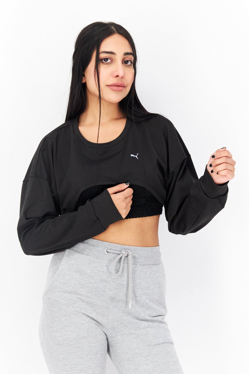 PUMA Women Sportswear Fit Long Sleeves Training Top, Black - Image 1